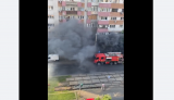 Incendiu într-o intersecție aglomerată din Capitală 
